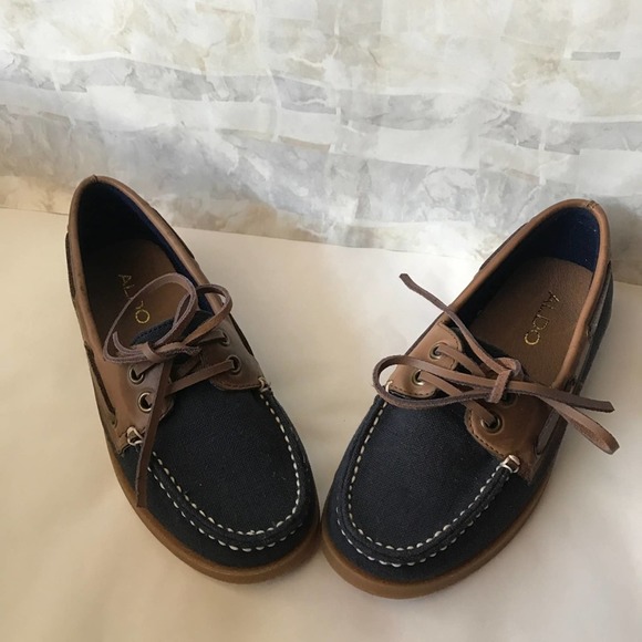 A11).   ALDO GERCHAK Lace Flats & Loafers Brown Blue Sz 5 - Picture 4 of 7